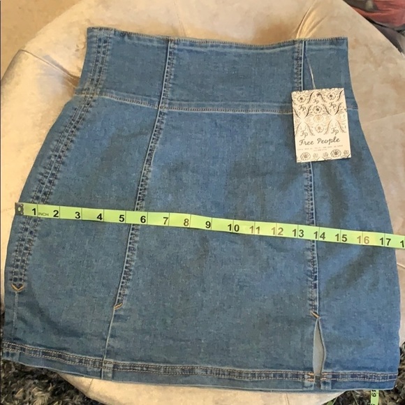 Free People Denim Mini Skirt, new with tags - Picture 9 of 11